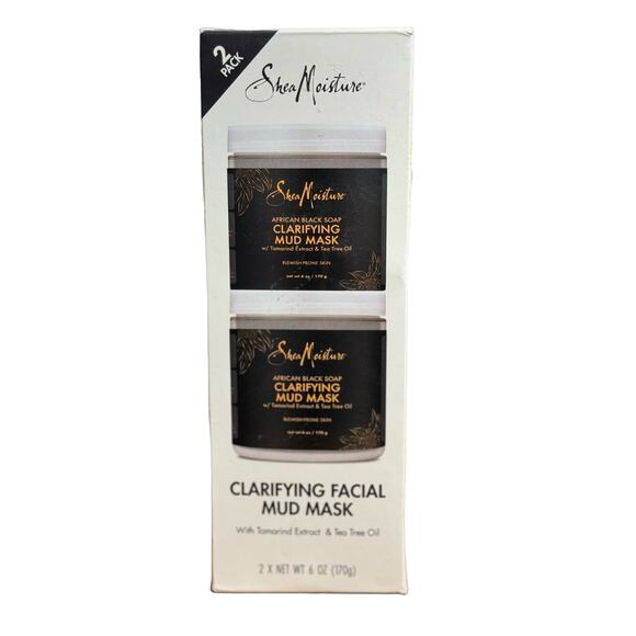 Shea Moisture African Black Soap Clarifying Mud Mask 2 Pack-6oz each - Picture 1 of 4